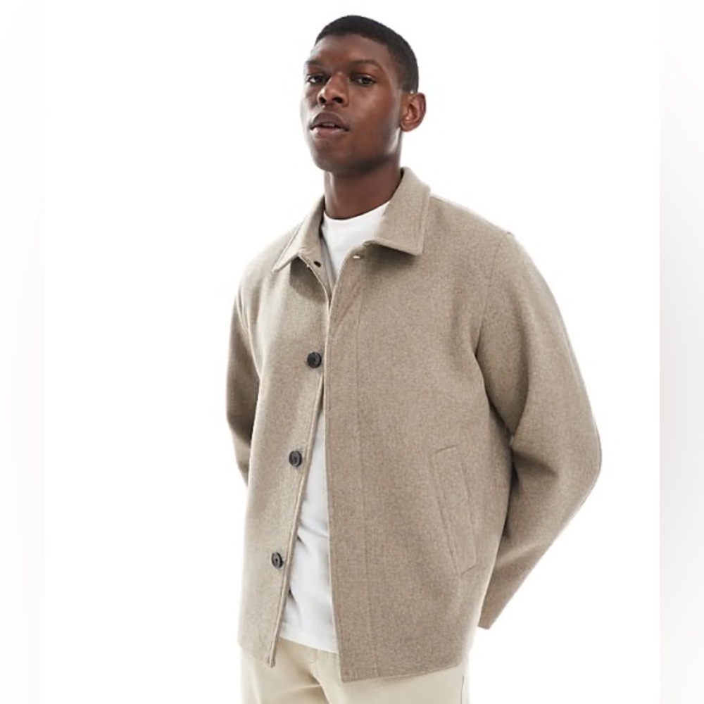 Jack & Jones Men's Beige Wool Jacket